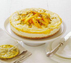 Mango and White Chocolate Cheesecake